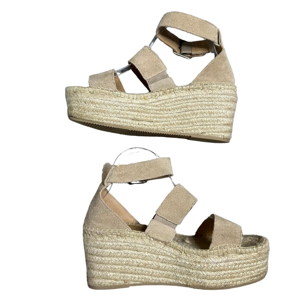 Soludos Platform Espadrille Wedge Sandals Suede Ankle Strap Size 7.5 Blush - Picture 3 of 15